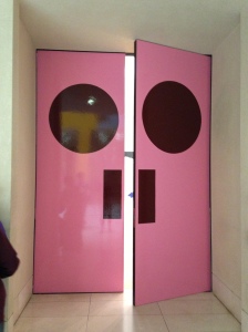 Photo of the doors to the Gary Hume exhibition